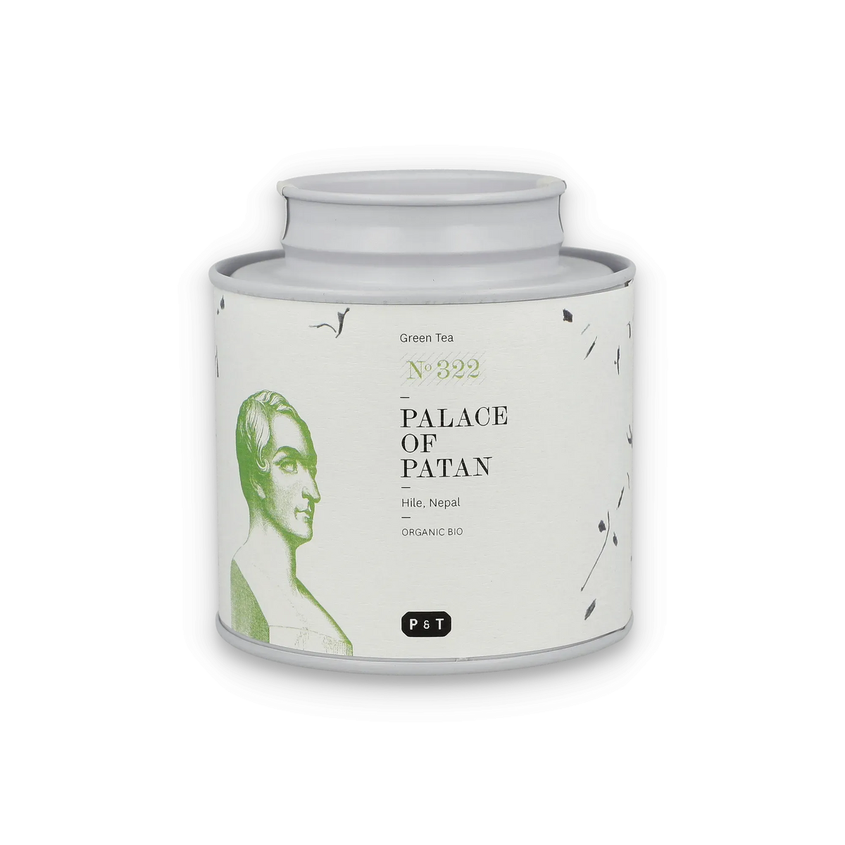 Elegante Metallverpackung mit Bio-Grüntee 'No 322 Palace of Patan' aus Hile, Nepal von P & T.