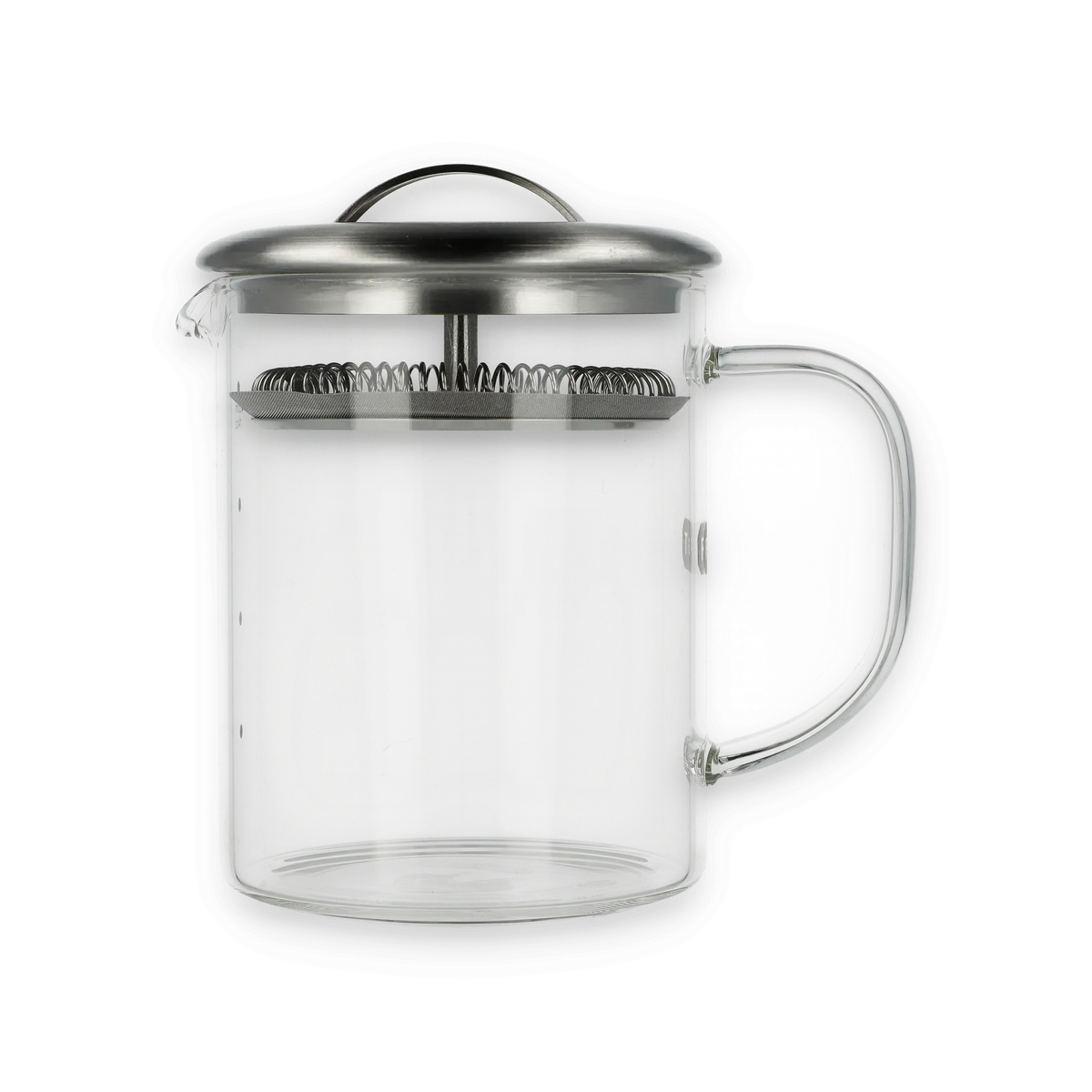 Klarglas-French-Press mit Metallplunger, ideal für hochwertigen Kaffeegenuss