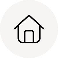 Minimalistisches Haus-Symbol mit schwarzen Linien auf hellem Hintergrund, modernes Home-Icon.